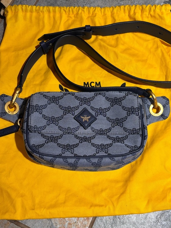 MCM Handbags - MCM Blue Logo Jacquard Bumbag